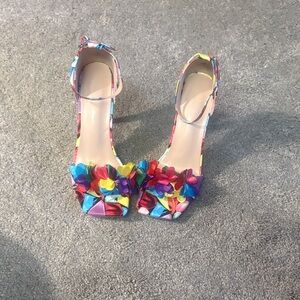 New Colorful Floral Women's stiletto heels really tall size 40